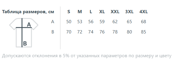 Размеры T-bolka 200