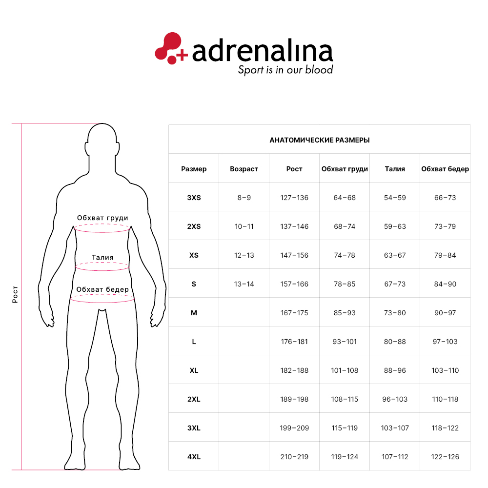 Таблица размеров Adrenalina_men